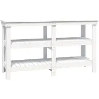 Syfax Banc de travail Blanc 142,5x50x80 cm Bois de pin massif