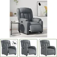 The Living Store Fauteuil relax électrique gris similicuir