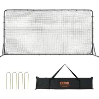 Vevor Filet de Rebond Football 366 x 183 cm Rebondisseur pour Entraînement Football Tube en Fer Équipements de Sport avec Sac Portable pour Entraînement en Solo