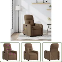 The Living Store Fauteuil de massage Marron Tissu