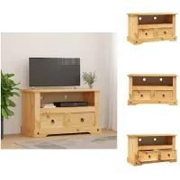 vidaXL Armoire TV style mexicain en bois de pin 91x43x56 cm - Meuble TV