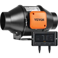 Vevor Ventilateur d'Extraction 100 mm Extracteur d'Air Conduit 348 m³/h 25 W Régulateur Température Humidité Silencieux Moteur Électrique pour Refroidissement Tentes Croissance Cultures Hydroponiques