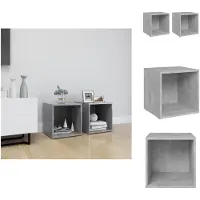vidaXL Armoires TV 2 pcs. Gris béton 37x35x37 cm Matériau dérivé du bois - Meubles TV