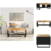 vidaXL Table basse 90x50x40 cm en bois massif de manguier - Tables basses