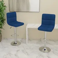 Prolenta Maison Exclusive - Tabourets de bar, lot de 2, tissu bleu