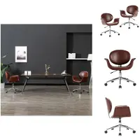 vidaXL Chaise de salle à manger pivotante 2 pcs. Marron Similicuir - Chaises de salle à manger