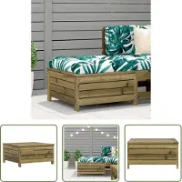 The Living Store Tabouret de jardin 62x63,5x32 cm Bois de pin imprégné