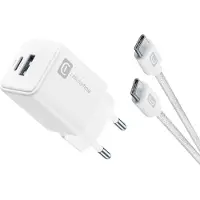 Cellularline ACHKITC2CGAN30TABW chargeur d'appareils mobiles Ordinateur portable, Smartphone, Tablette Blanc Secteur Charge rapide Intérieure