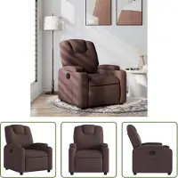 The Living Store fauteuil inclinable en tissu marron foncé