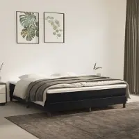 Syfax Matelas de lit à ressorts ensachés fermeté moyenne noir 160x220x20 cm velours