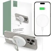 TechProtection Qi15W-A33 Chargeur sans fil magnétique Magsafe blanc