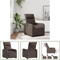 The Living Store fauteuil inclinable en simili cuir marron