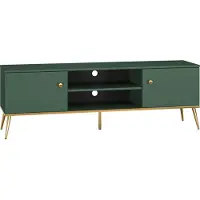 Furnlux Classic FURNLUX Table de télévision Fort Vert Et Or 160cm / Couleur principale : Vert / Dimensions : 160 x 53 x 40 cm