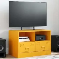 Prolenta Maison Exclusive - Meuble TV jaune moutarde 67x39x44 cm acier