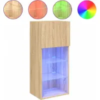 Sonstiges Meuble TV avec lumières LED chêne sonoma 40,5x30x90 cm