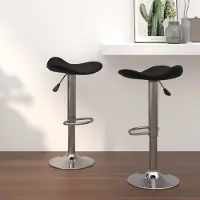 Prolenta Maison Exclusive - Lot de 2 tabourets de bar, acier chromé noir et similicuir