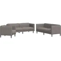 vidaXL Ensemble de canapés 3 pièces tissu taupe