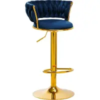 Activeshop 4Rico Bar Hocker Qs-B313A Velours bleu marine