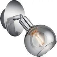 TRIO Applique murale BREST chromée, 1xE14x15W, verre, dimensions : 18x12x18 cm, IP20, RL