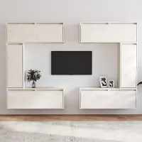 Prolenta Maison Exclusive - Meubles TV 6 pcs Blanc Bois massif de pin