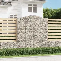 Prolenta Maison Exclusive - Paniers à gabions arqués 2 pcs 200x30x220/240 cm fer galvanisé