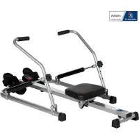 HOMCOM Rameur d'appartement pliable - Collaboration Aosom.fr x FFHandball - 3 niveaux de résistance écran LCD multifonction - acier ABS noir gris