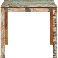 vidaXL Table de salle à manger 82x80x76 cm Vieux bois massif