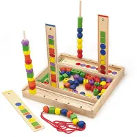 Viga Jeu éducatif en bois Puzzle à perles 104 éléments