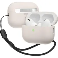 Elago Étui hybride Liquid avec lanière en nylon pour AirPods Pro 2 Stone