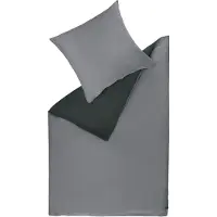 Schöner Wohnen Kollektion SCHÖNER WOHNEN Parure de lit Play-B Couleur anthracite Taille 135x200+80x80