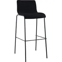 CLP Tabouret de bar Hoover tissu 4 pieds piètement noir