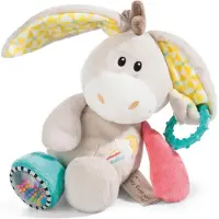 Nici Activity Doudou âne Muli, My First , Jouet à saisir, peluche, peluche, polyester, multicolore, 23 cm, 42076