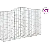 vidaXL Gabions avec arc surélevé 7 pcs. 300x50x180/200cm Fer galvanisé