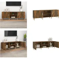 vidaXL Armoire TV chêne fumé 150x30x50 cm Bois composite - Armoire TV - Meubles TV - Support TV