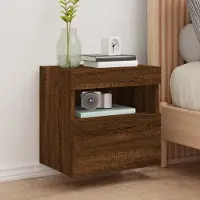 Prolenta Maison Exclusive - Meuble TV avec éclairage LED, aspect chêne brun, 40 x 30 x 40 cm