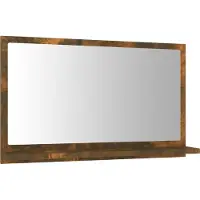 Syfax Miroir de bain Chêne fumé 60x10,5x37 cm Bois d'ingénierie