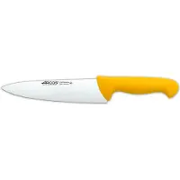 Arcos Couteau de chef couleur - Prof 292100 acier inoxydable nitrum et mangue ergonomique jaune lame en polypropylène et 20 cm, vitrine