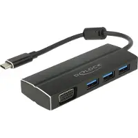 DeLOCK Concentrateur USB C avec VGA et 3 ports USB A