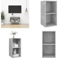 vidaXL Armoire TV murale gris béton 37x37x72 cm Bois composite - Armoire TV - Meubles TV suspendus - Meubles TV suspendus