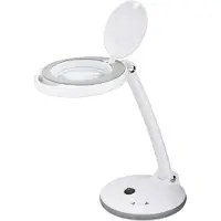 Goobay 60363 Lampe loupe à LED sur pied, 6 W 80-450 lm, intensité lumineuse variable, lentille en verre 100 mm, grossissement 1,75 fois, 3 dioptries