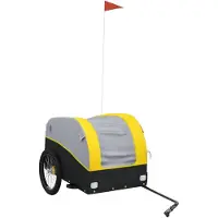 Syfax Remorque pour vélo noir et jaune 45 kg fer