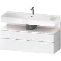 Duravit Collection One Meuble sous-lavabo, 1 tiroir et 1 tiroir, 1190x470x590mm, en niche blanc ultra-brillant, QA4396022180000