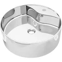 Syfax Lavabo avec trop-plein 46,5 x 15,5 cm Céramique Argenté