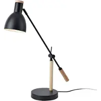 Lux.pro Lampe de table 'Watford' 1 x E27 métal bois noir / couleur bois