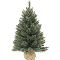 Triumph tree Forest Frosted Arbre de Noël artificiel dans un sac en jute - H60 x Ø46 cm - Bleu