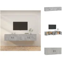 vidaXL Armoires murales TV 2 pcs. Gris béton 100x34,5x40 cm - Meubles TV