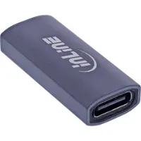 InLine Adaptateur USB4, USB-C prise/prise femelle, aluminium, gris
