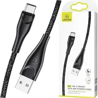 Usams Kabel Pleciony U41 Usb-C 1M2A Czarny/Black Sj392Usb01 (Us-Sj392) Fast Charge