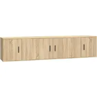 vidaXL Ensemble d'armoires TV 3 pièces en bois composite chêne Sonoma