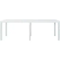 Syfax Table de jardin Blanc 220x90x72 cm Plastique Aspect de rotin